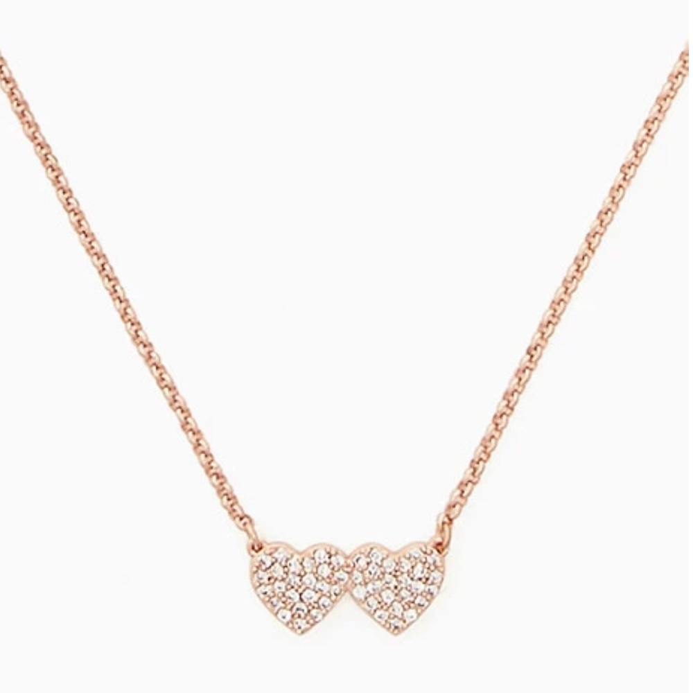 Kate Spade Yours Truly Pave Heart Mini Pendant Necklace.